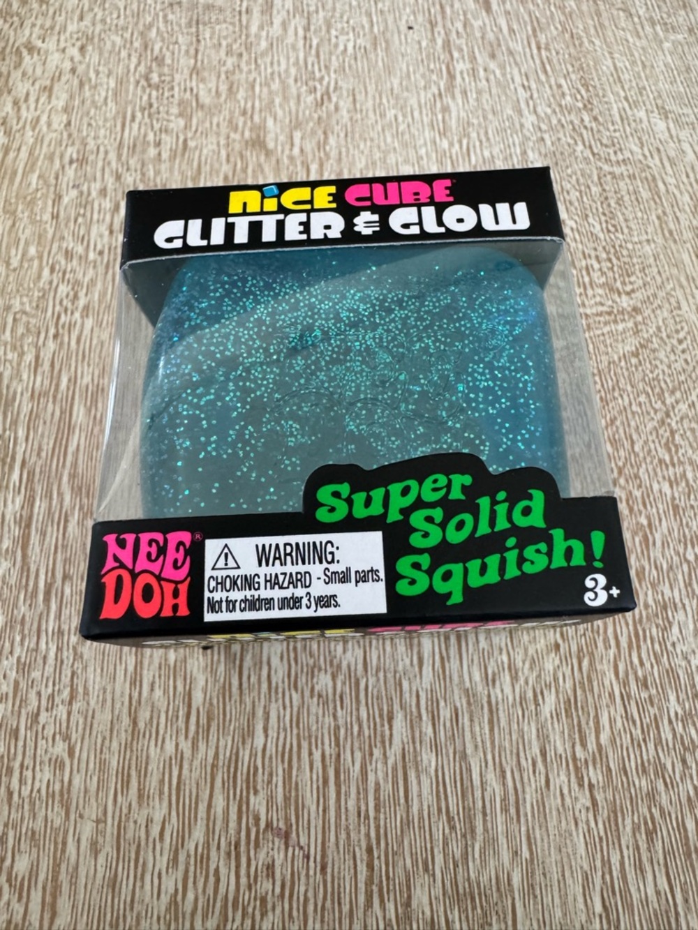 NeeDoh Nice Cube Glitter & Glow - Blue